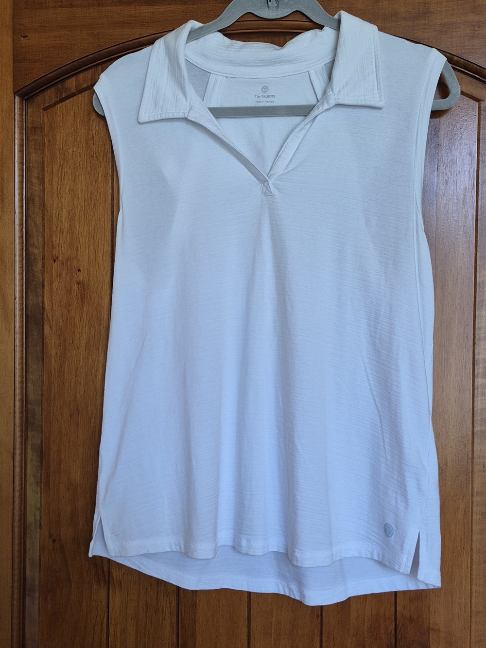 Talbots White Sleeveless Polo Tank